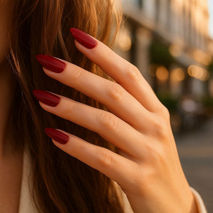 Nailiva™ 24pcs Red Almond Press On Nails