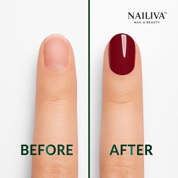 Nailiva™ Burgundy Short Press-On Nails